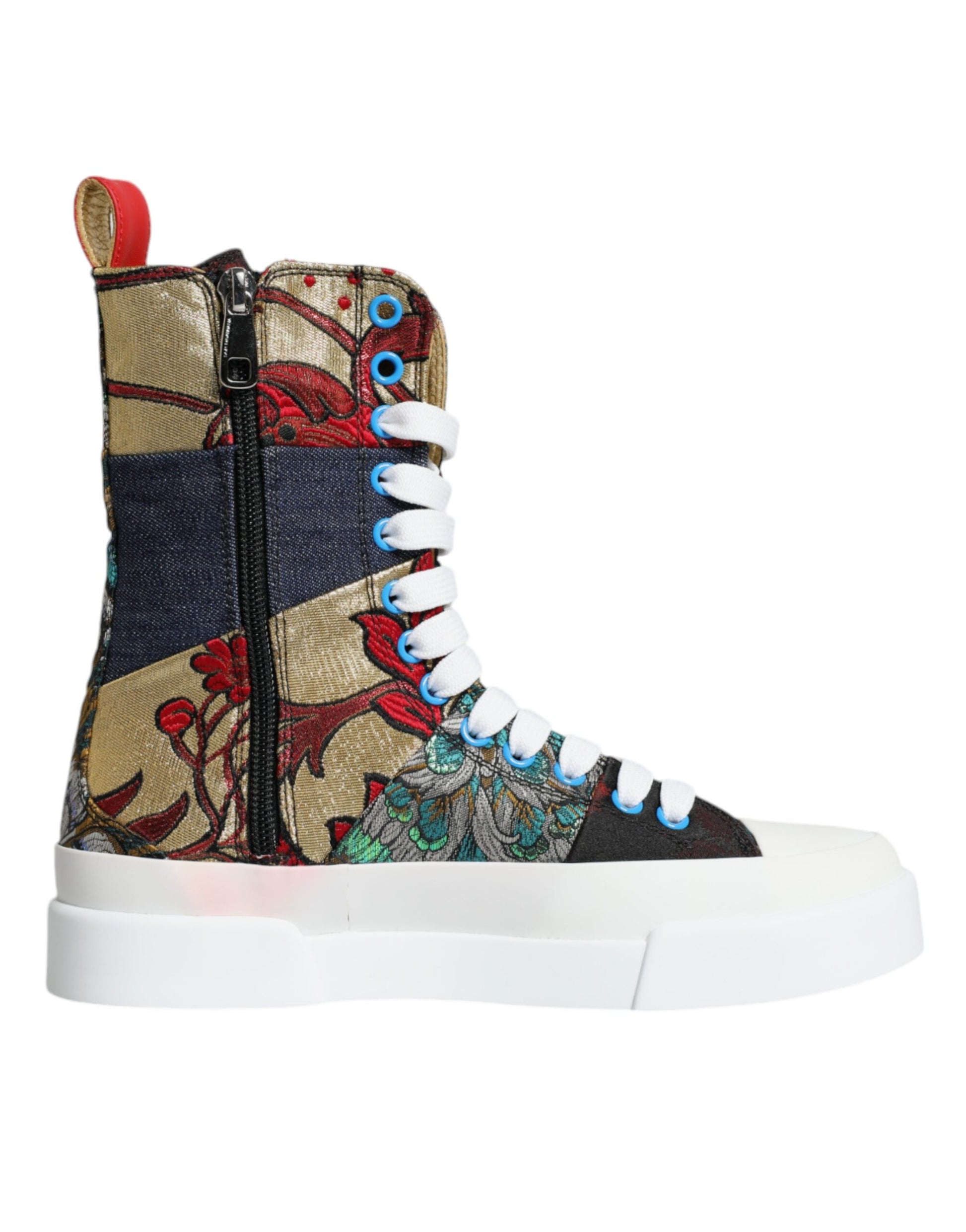 Multicolor Patchwork Logo High Top Sneakers Shoes