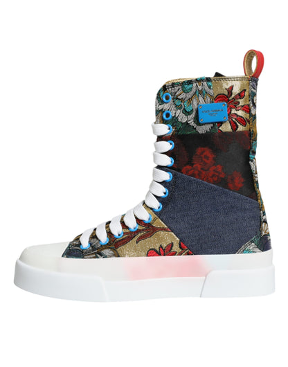 Multicolor Patchwork Logo High Top Sneakers Shoes