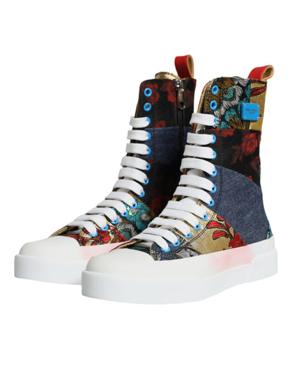 Multicolor Patchwork Logo High Top Sneakers Shoes