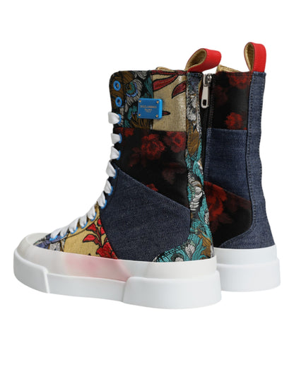 Multicolor Patchwork Logo High Top Sneakers Shoes