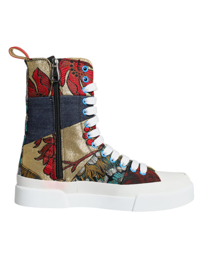 Multicolor Patchwork Logo High Top Sneakers Shoes