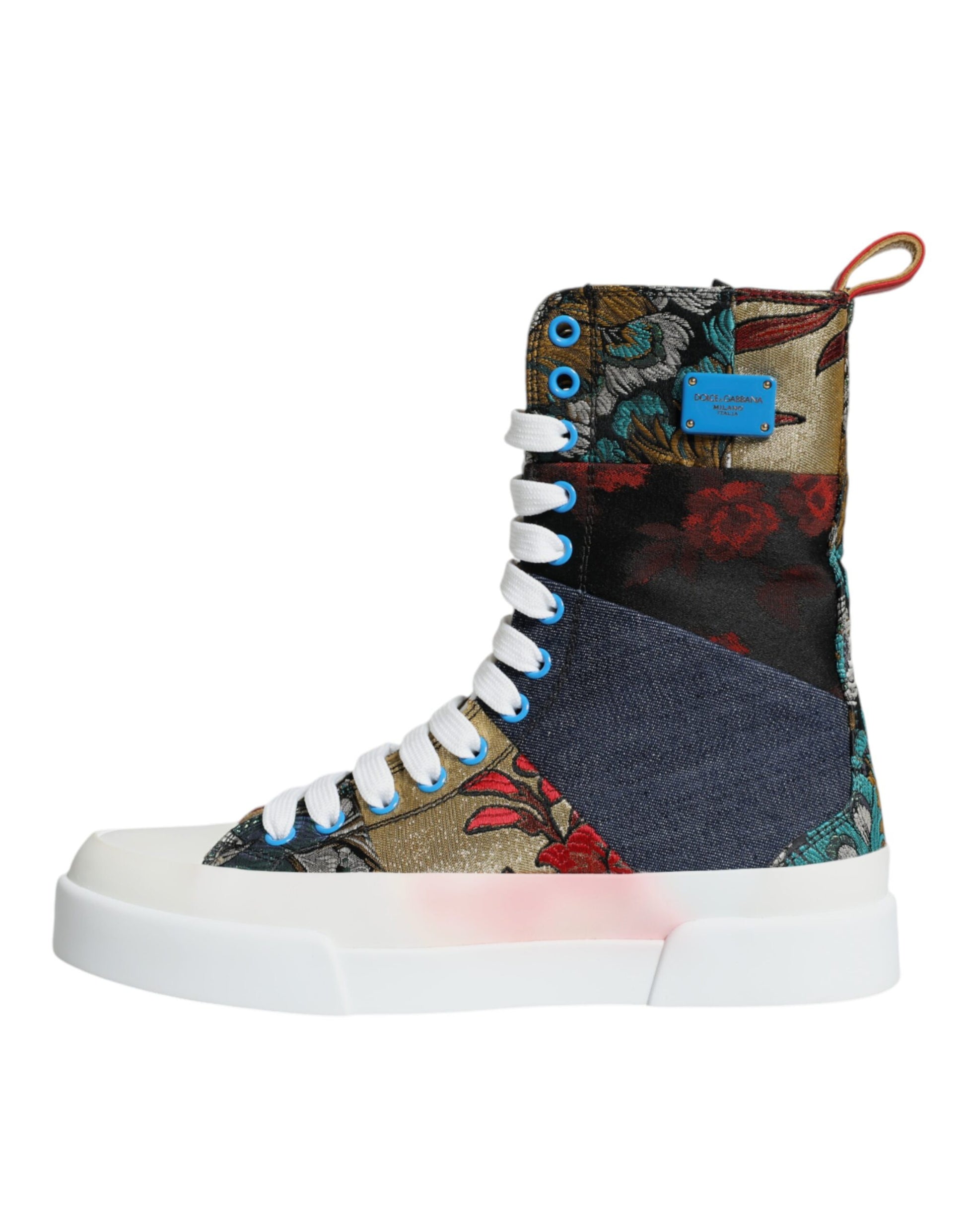 Multicolor Patchwork Logo High Top Sneakers Shoes