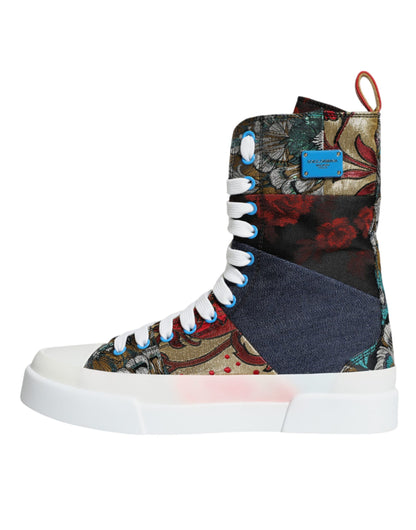 Multicolor Patchwork Logo High Top Sneakers Shoes