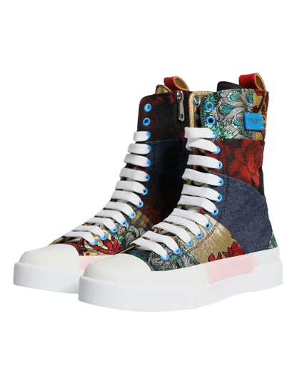 Multicolor Patchwork Logo High Top Sneakers Shoes