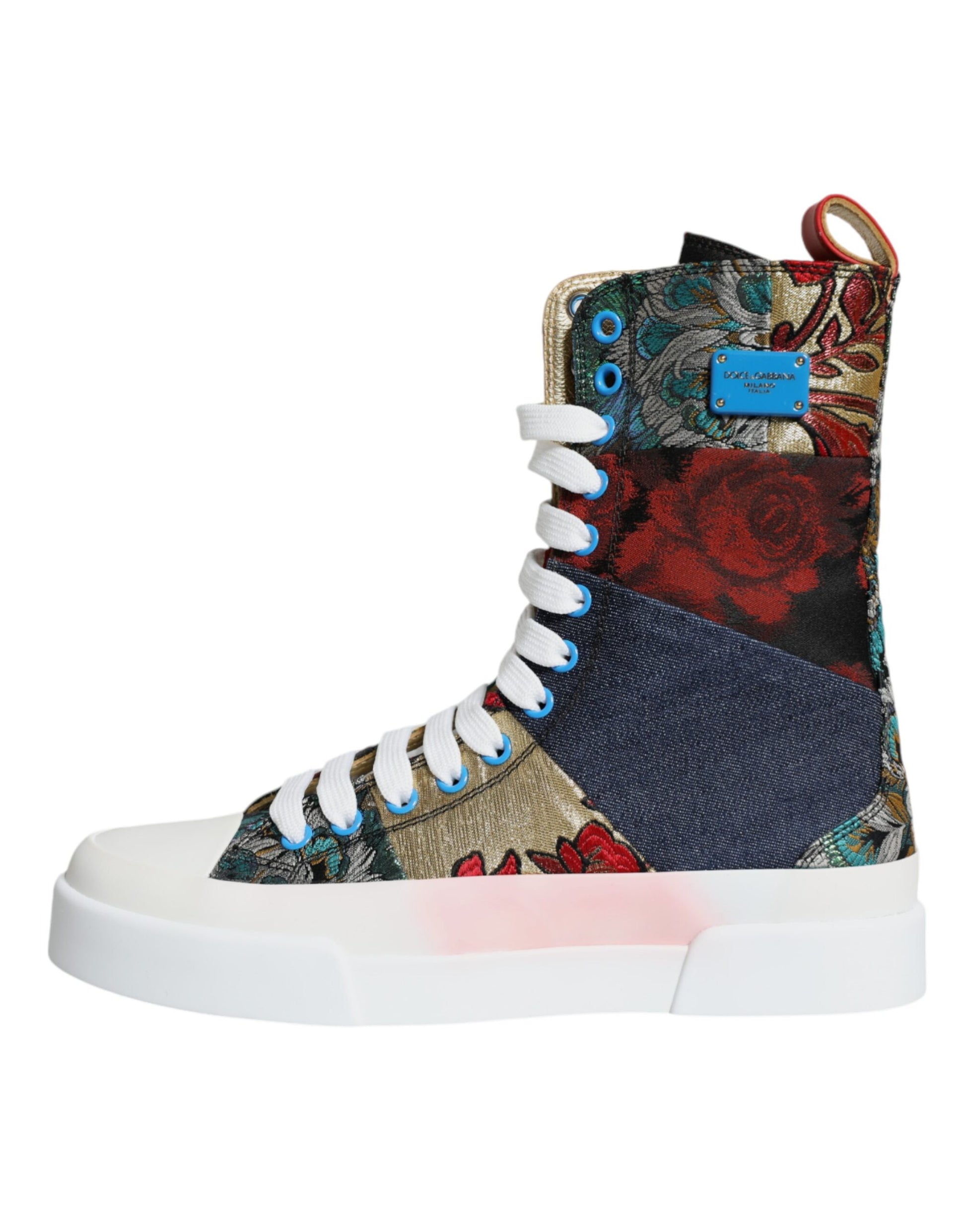 Multicolor Patchwork Logo High Top Sneakers Shoes