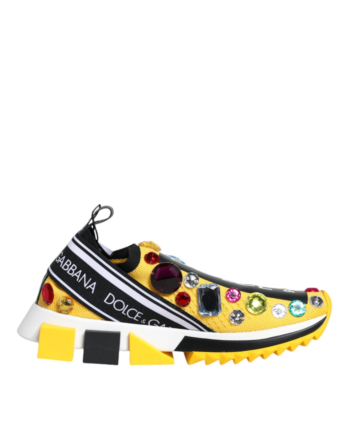 Yellow Sorrento Crystals Low Top Sneakers Shoes