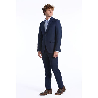 Blue Wool Men Suit