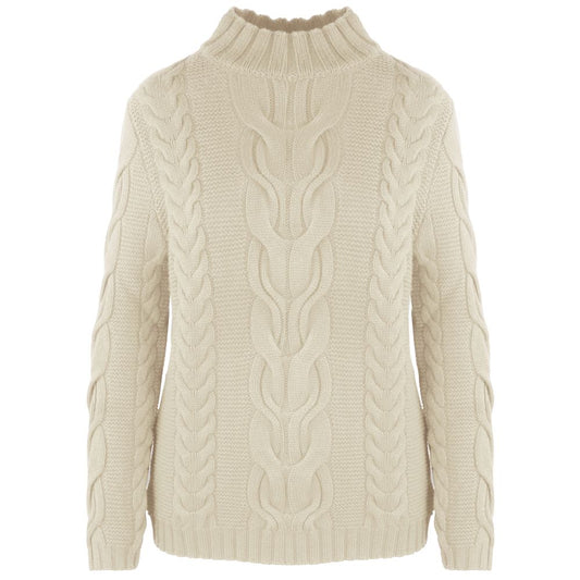 Beige Wool Women Sweater