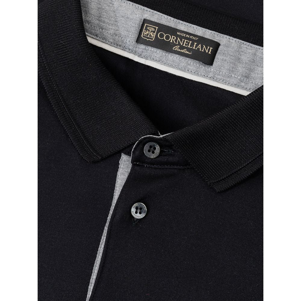 Blue Silk Polo Shirt