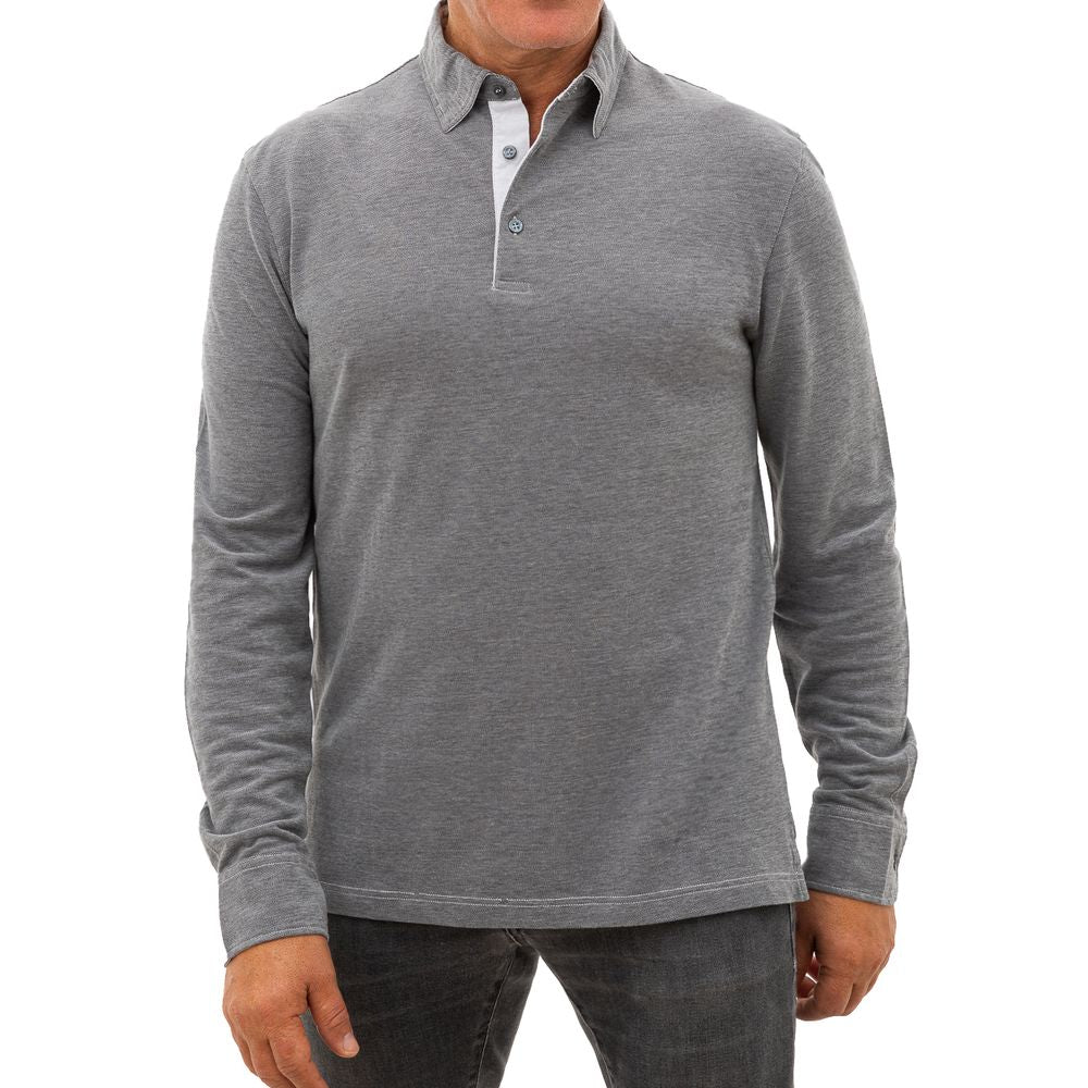 Gray Cotton Polo Shirt