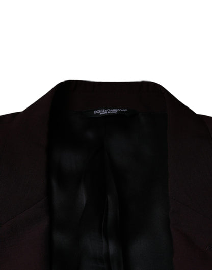 Bordeaux Wool Single Breasted Dress Blazer