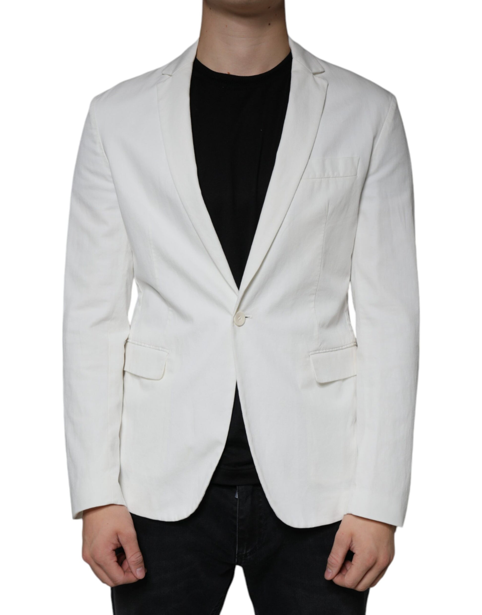 White Single Breasted One Button Dress Formal Blazer