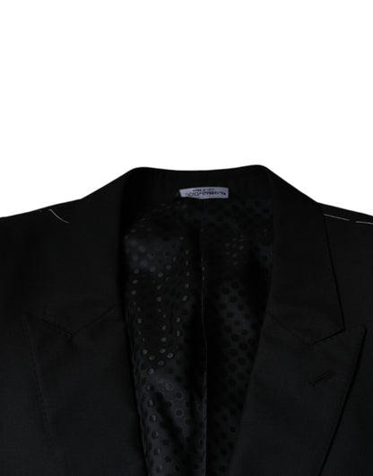 Black Wool Single Breasted Men Coat Blazer