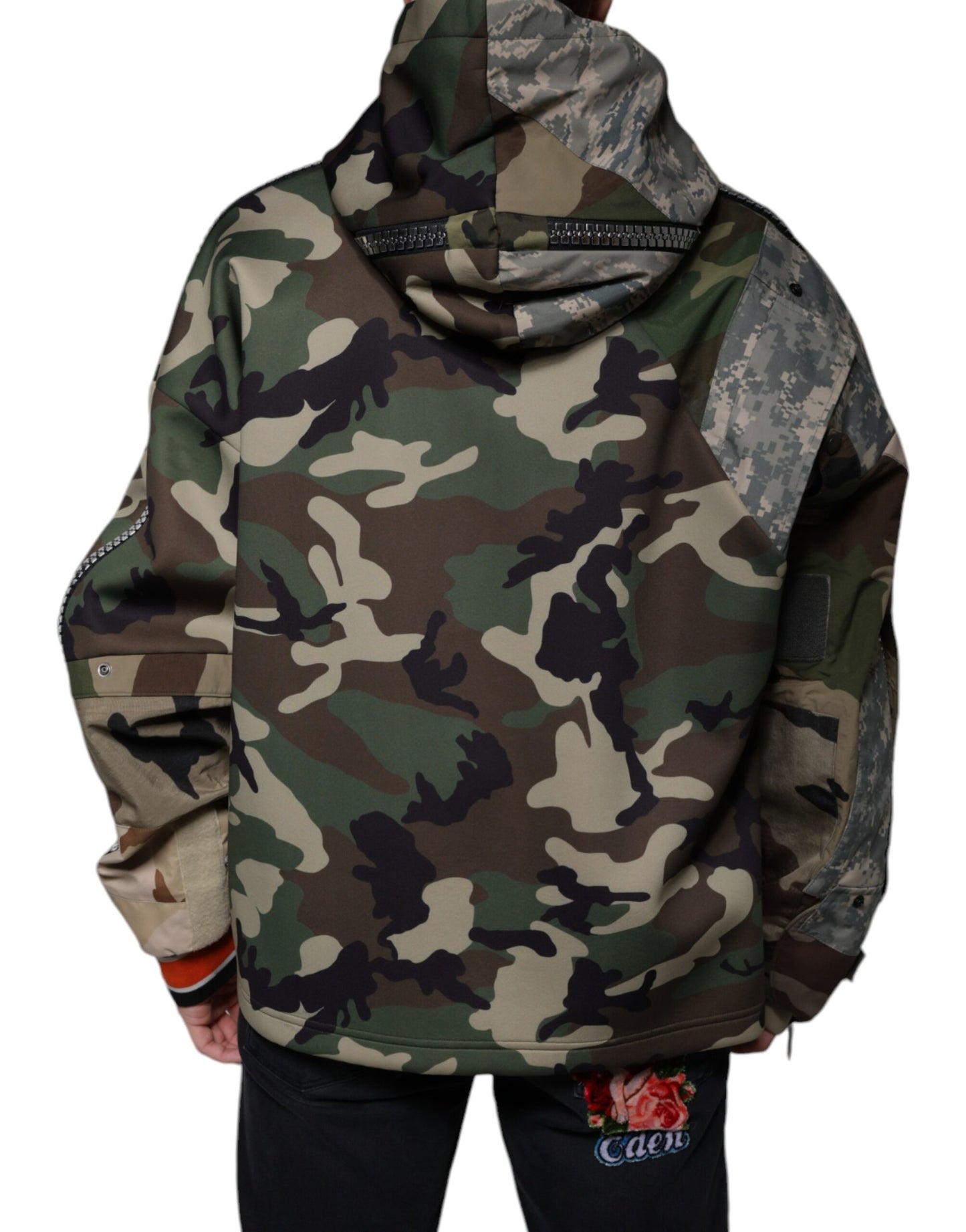 Multicolor Camouflage Hooded Sweatshirt Sweater