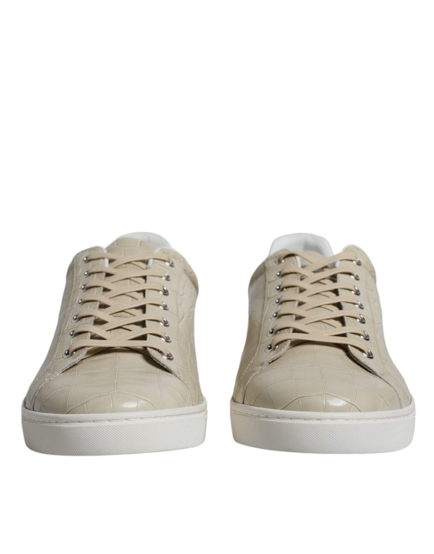 Beige London Leather Low Top Sneakers Shoes