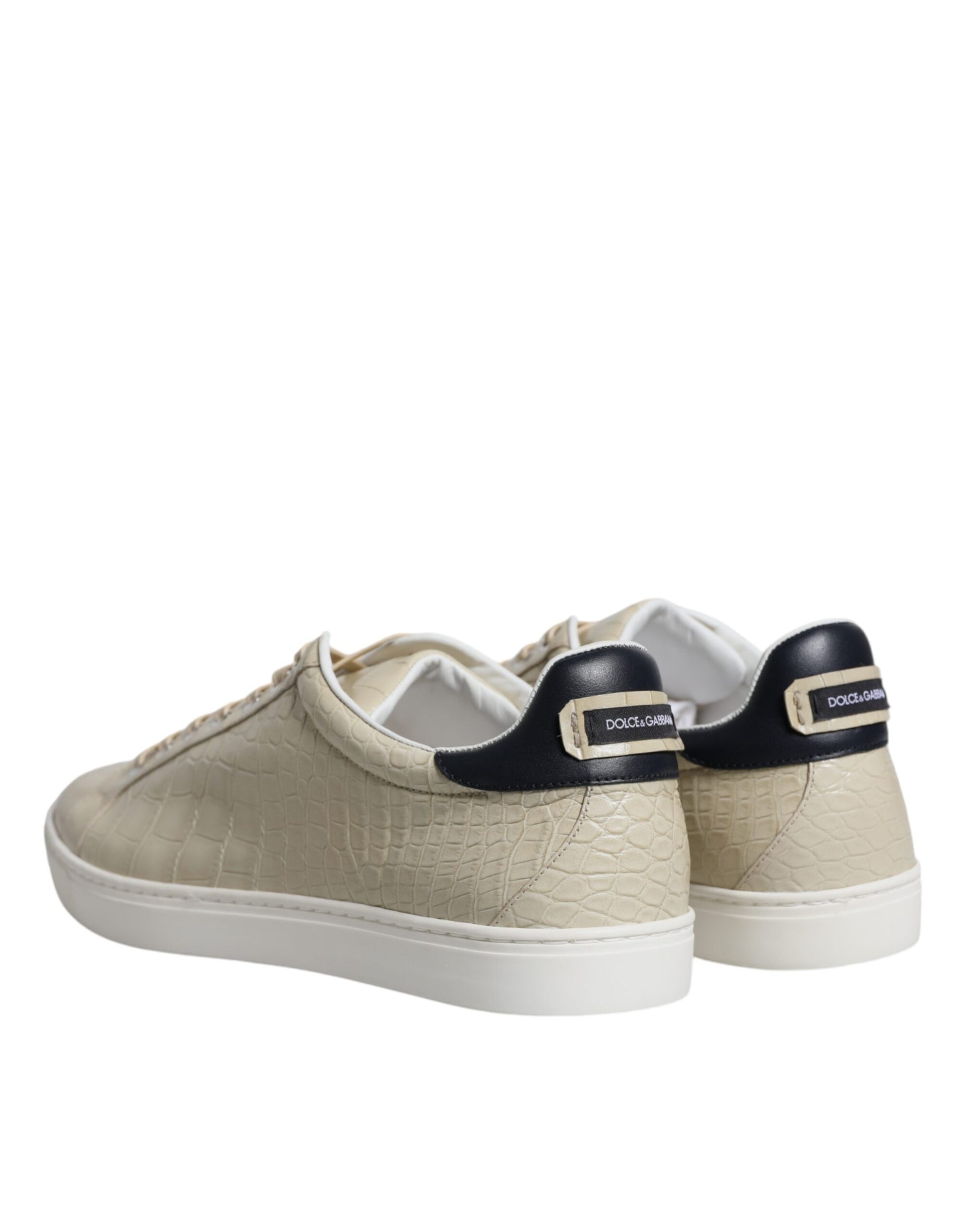 Beige London Leather Low Top Sneakers Shoes