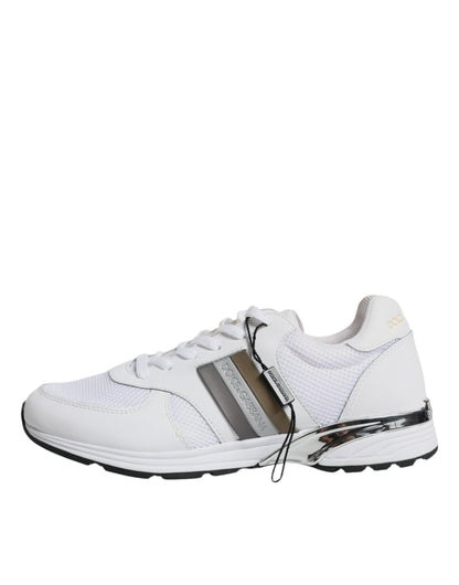 White Logo Leather Casual Sneakers Shoes