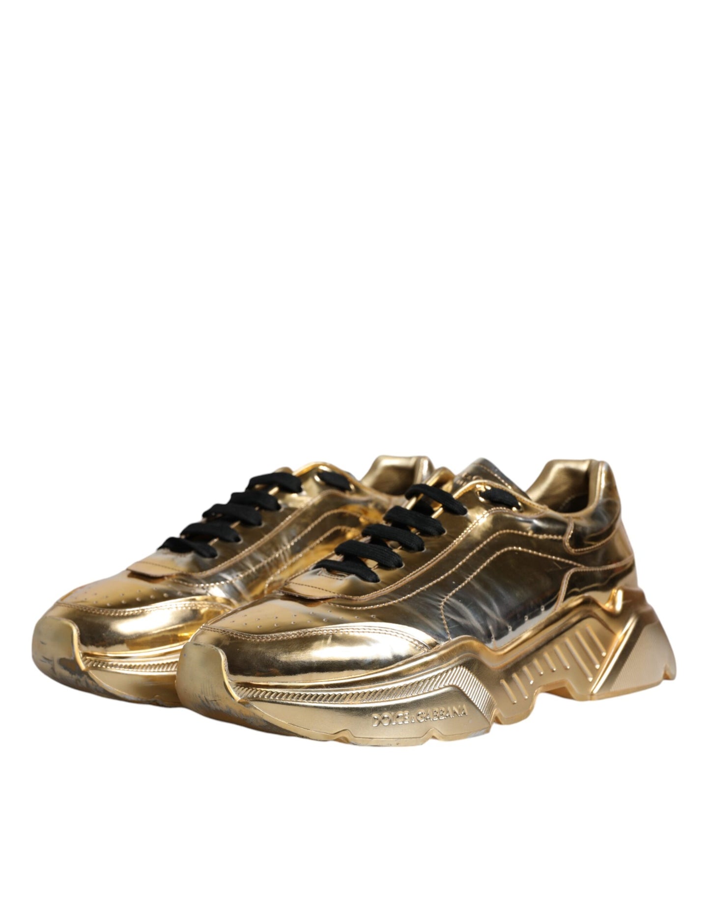 Gold Leather Daymaster Low Top Sneakers Shoes