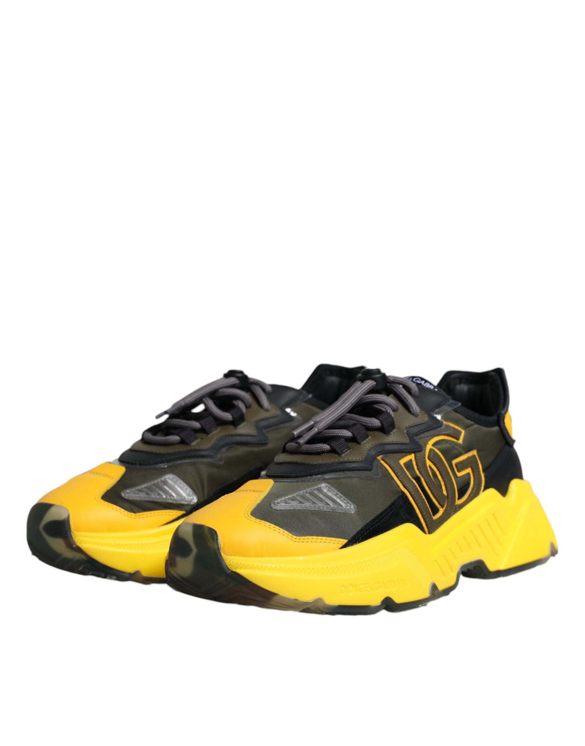 Black Yellow Leather Daymaster Sneakers Shoes