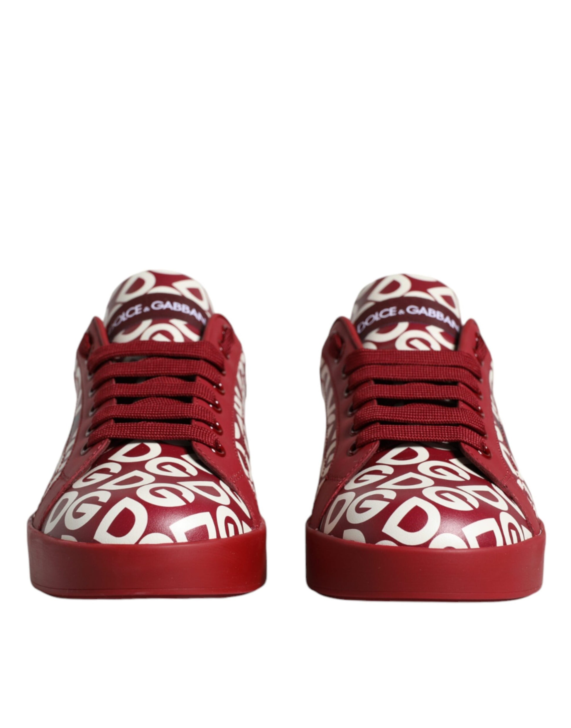 White Red Leather DG Mania Sneakers Shoes