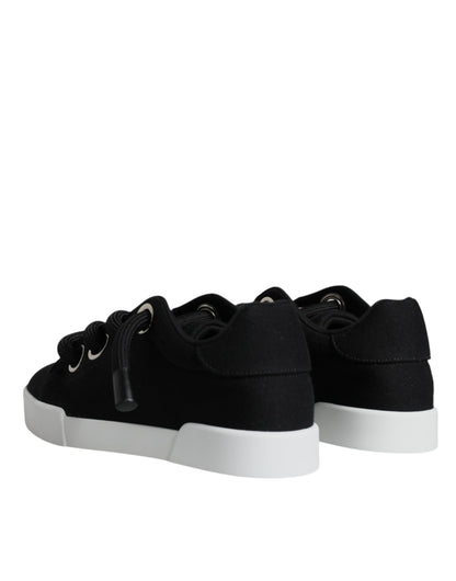 Black Portofino Low Top Sneakers Shoes