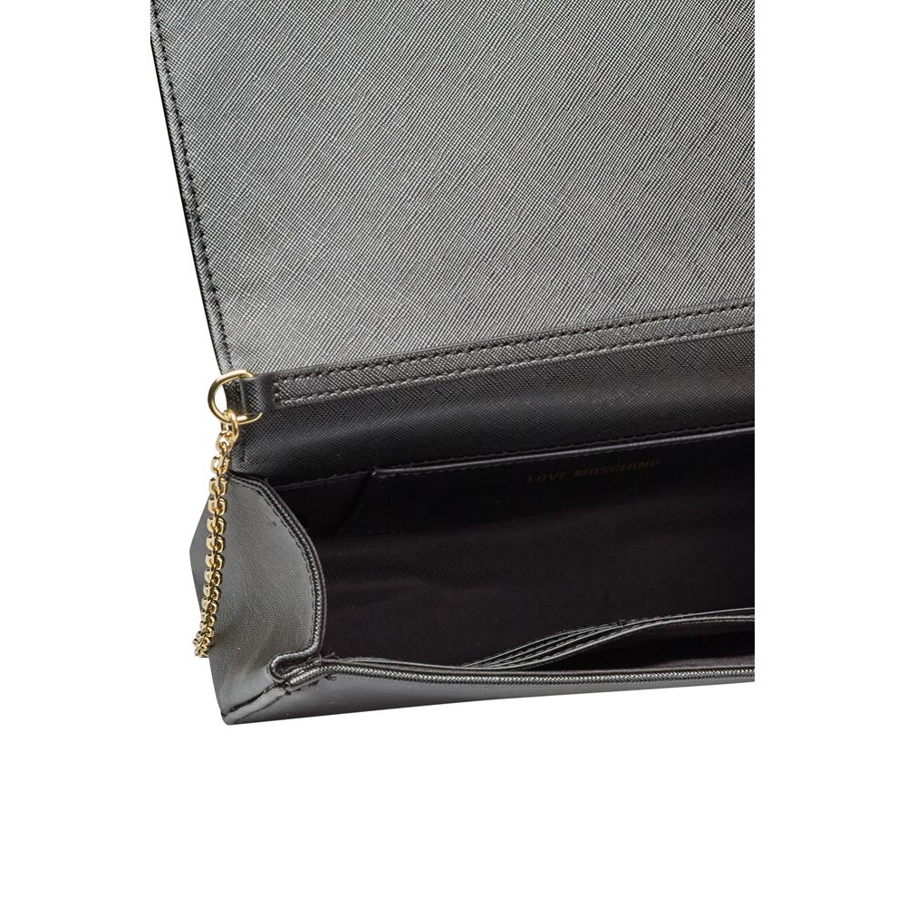 Black Polyethylene Women Crossbody Bag