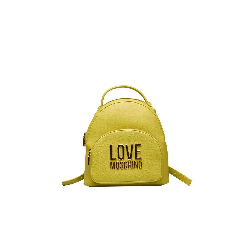 Yellow Polyethylene Women Backpack