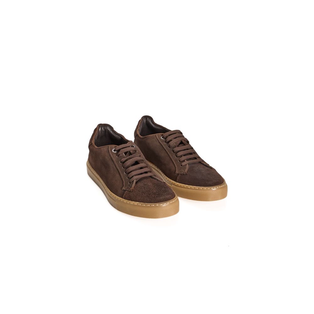 Brown Calfskin Men Sneaker