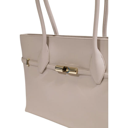 Gray Leather Handbag