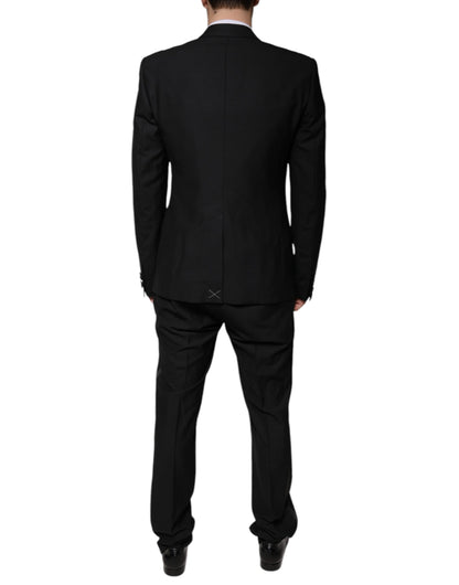 Black Wool 3 Piece Slim Fit Formal Suit