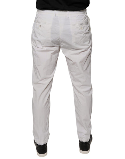 White Cotton Skinny Dress Pants