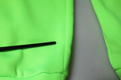 Neon Green Polyester Cargo Jogger Sweatpants Pants