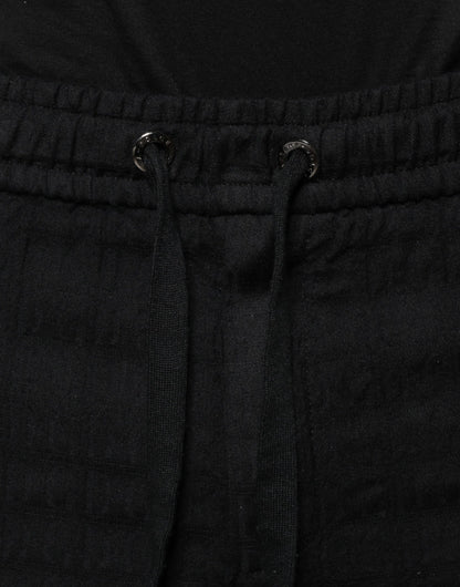 Black Wool Jogger Jogging Pants