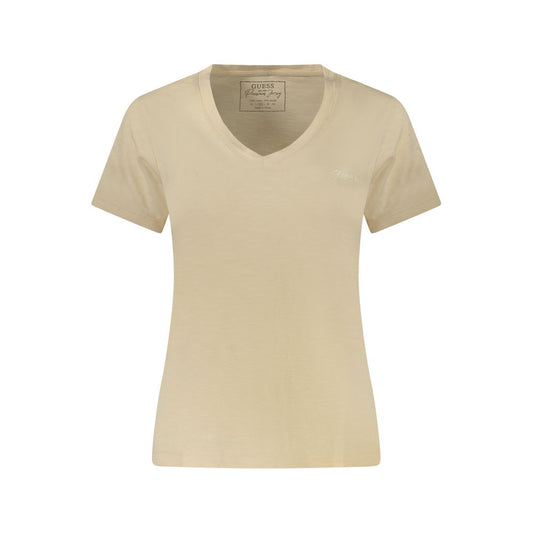 Beige Cotton Tops & T-Shirt