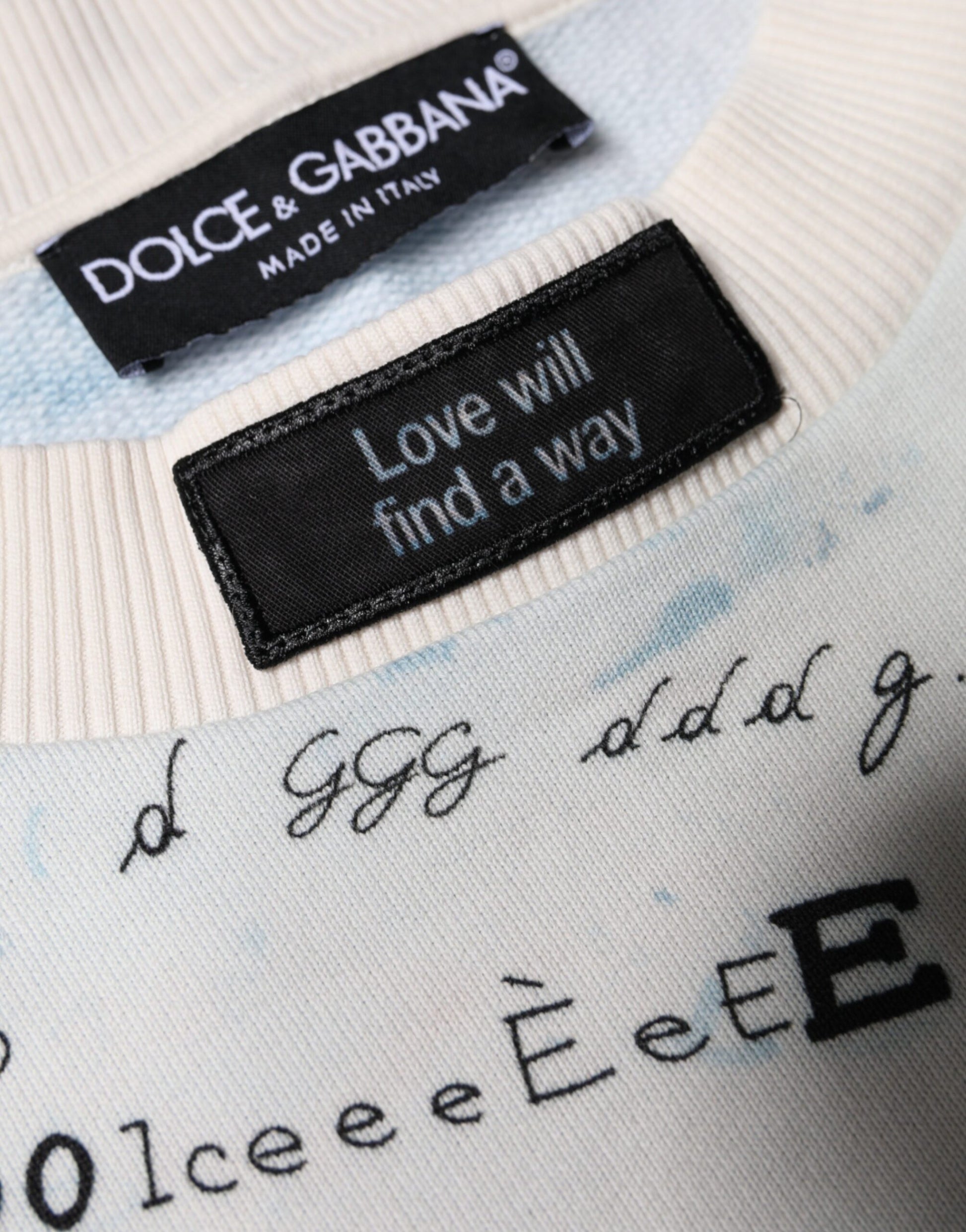 White DG Logo Cotton Men Sweatshirt Sweater