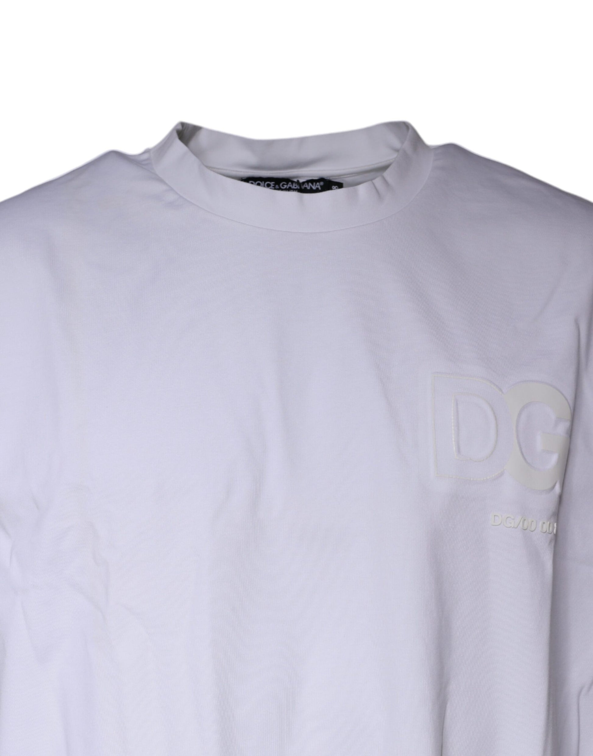 White Embossed Logo Crew Neck T-shirt