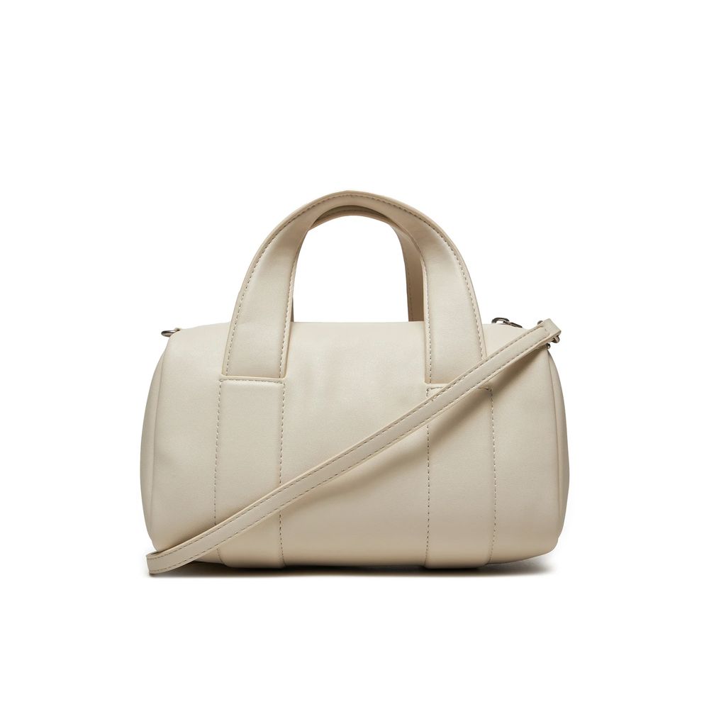 Beige Synthetic Leather Handbag