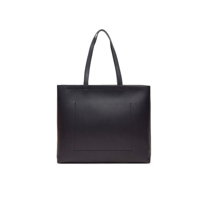 Black Synthetic Leather Handbag