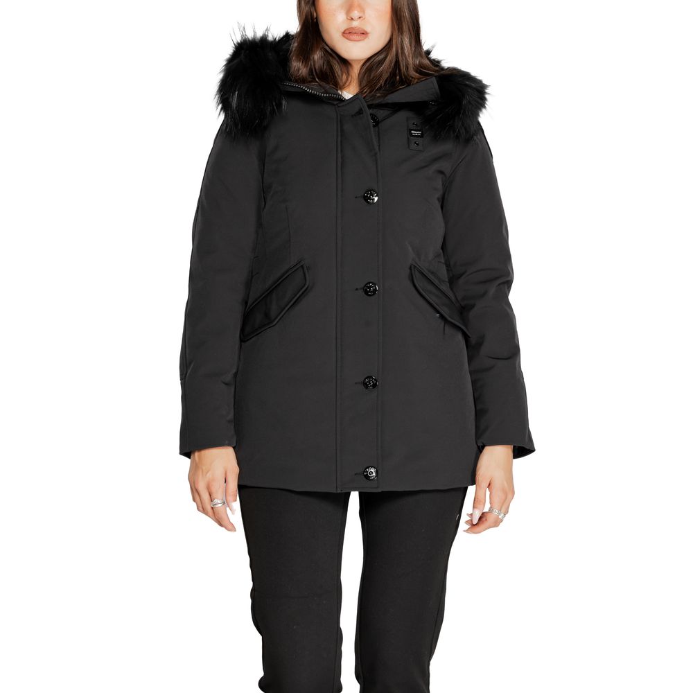 Black Polyester Jackets & Coat