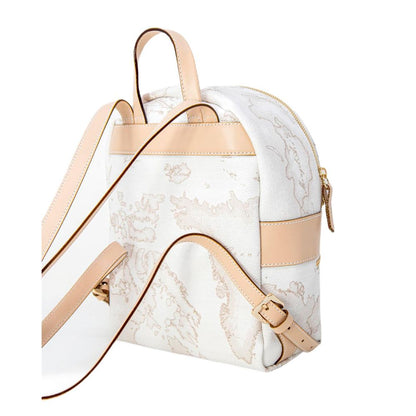 White Synthetic Leather Backpack