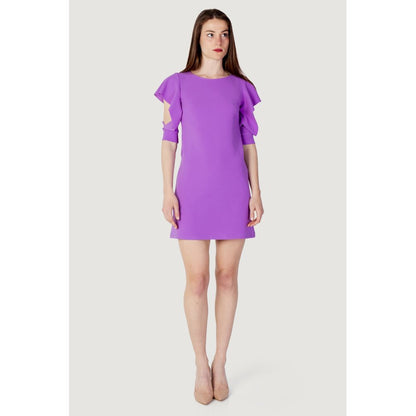 Purple Polyester Dress