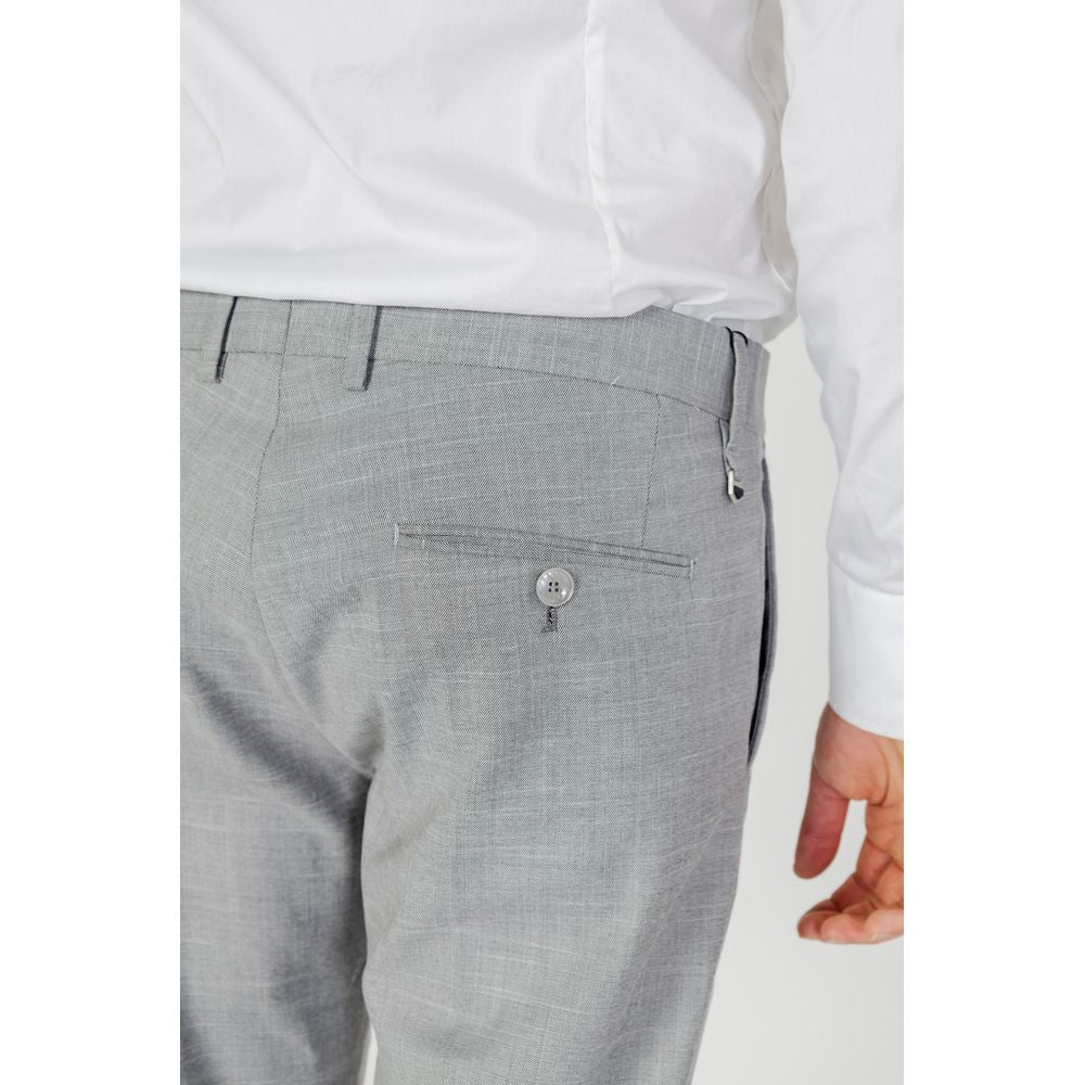 Gray Polyester Jeans & Pant