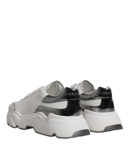 White Silver DAYMASTER Leather Sneakers Shoes