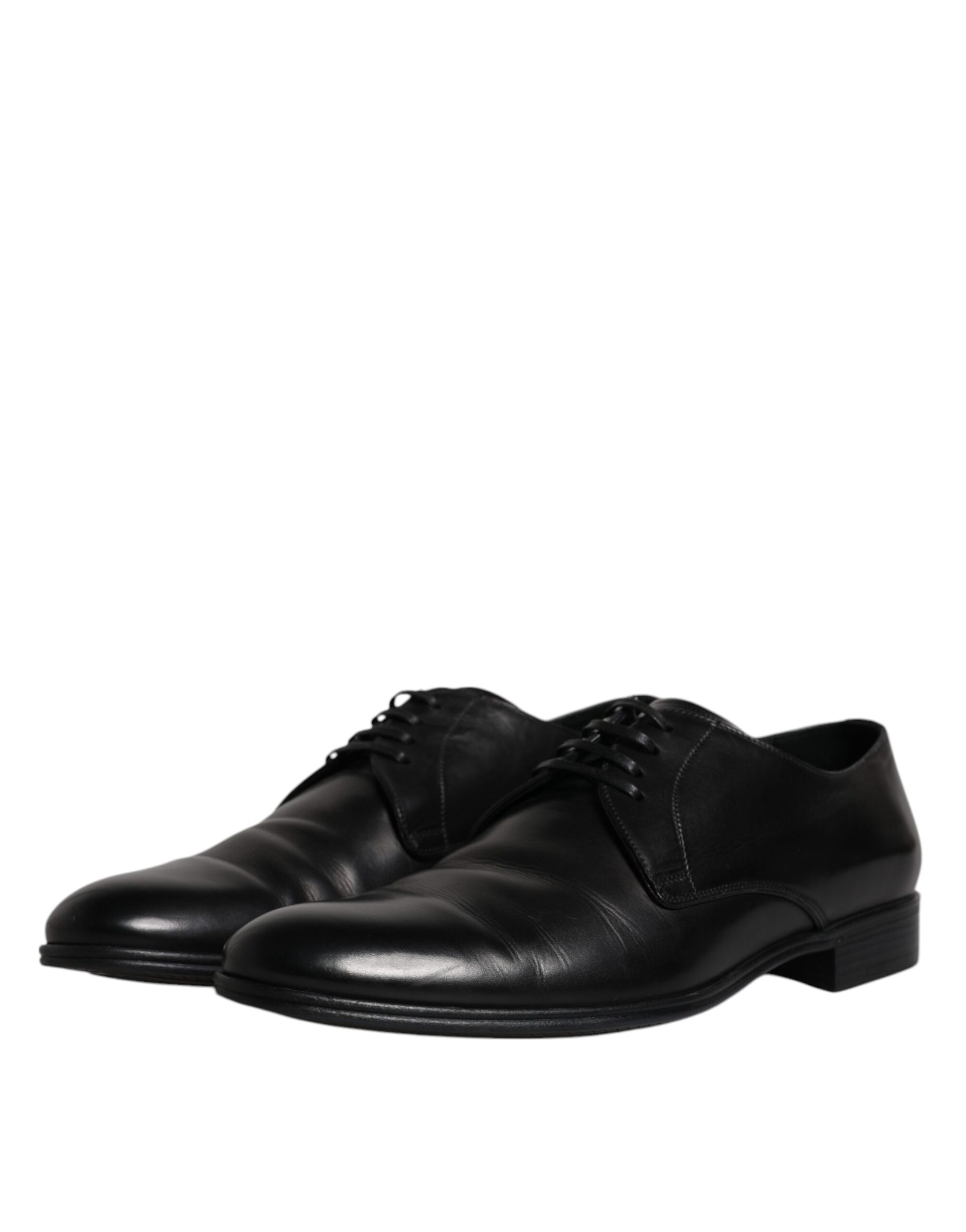 Black Leather Lace Up Men Derby Formal Shoes