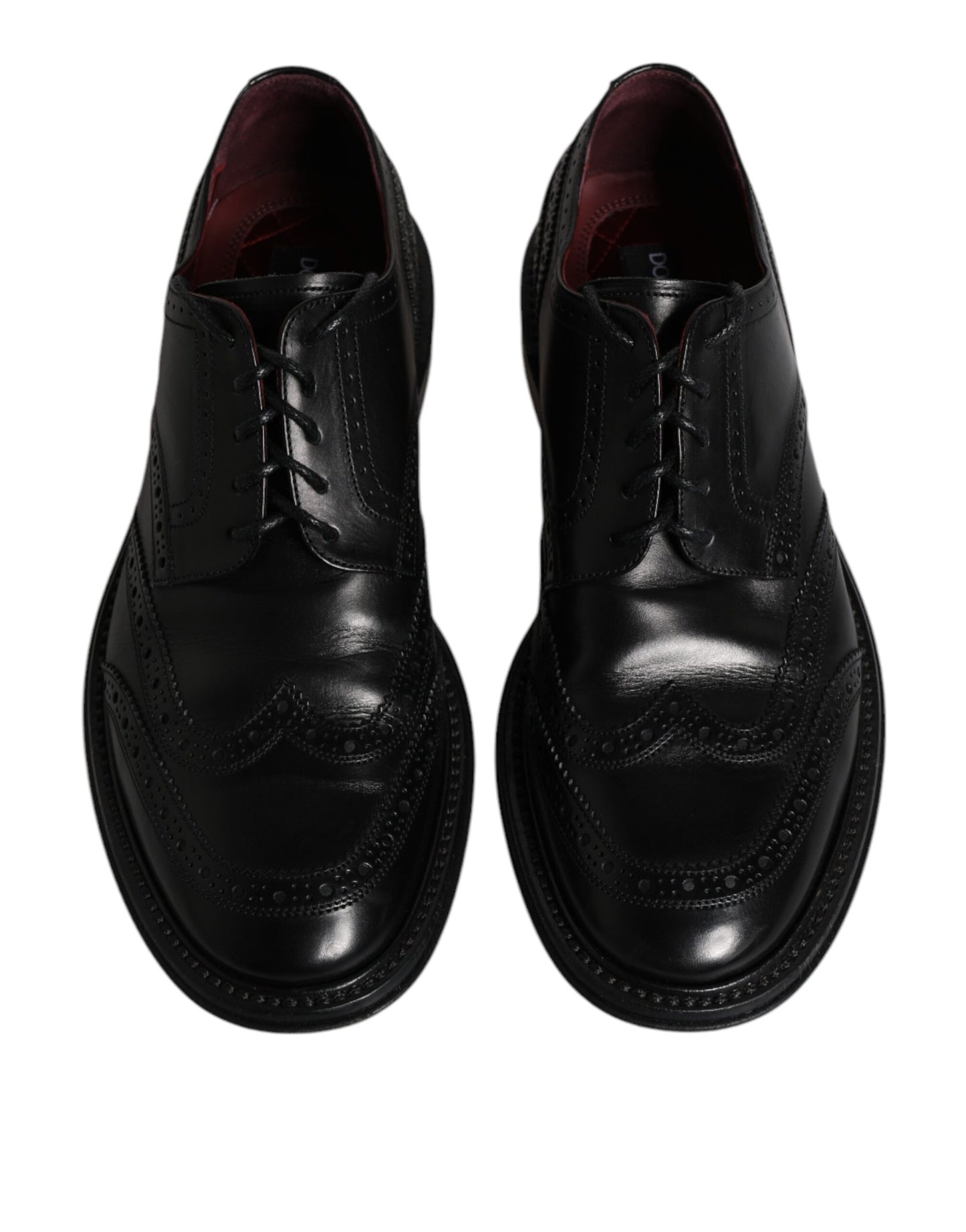 Black Leather Derby Wingtip Formal Shoes