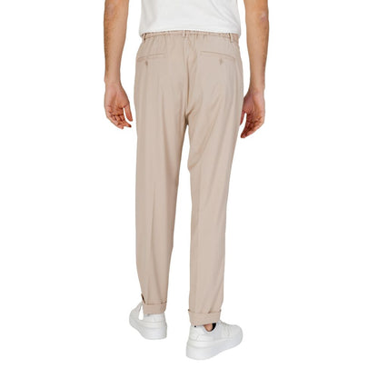 Beige Polyester Jeans & Pant