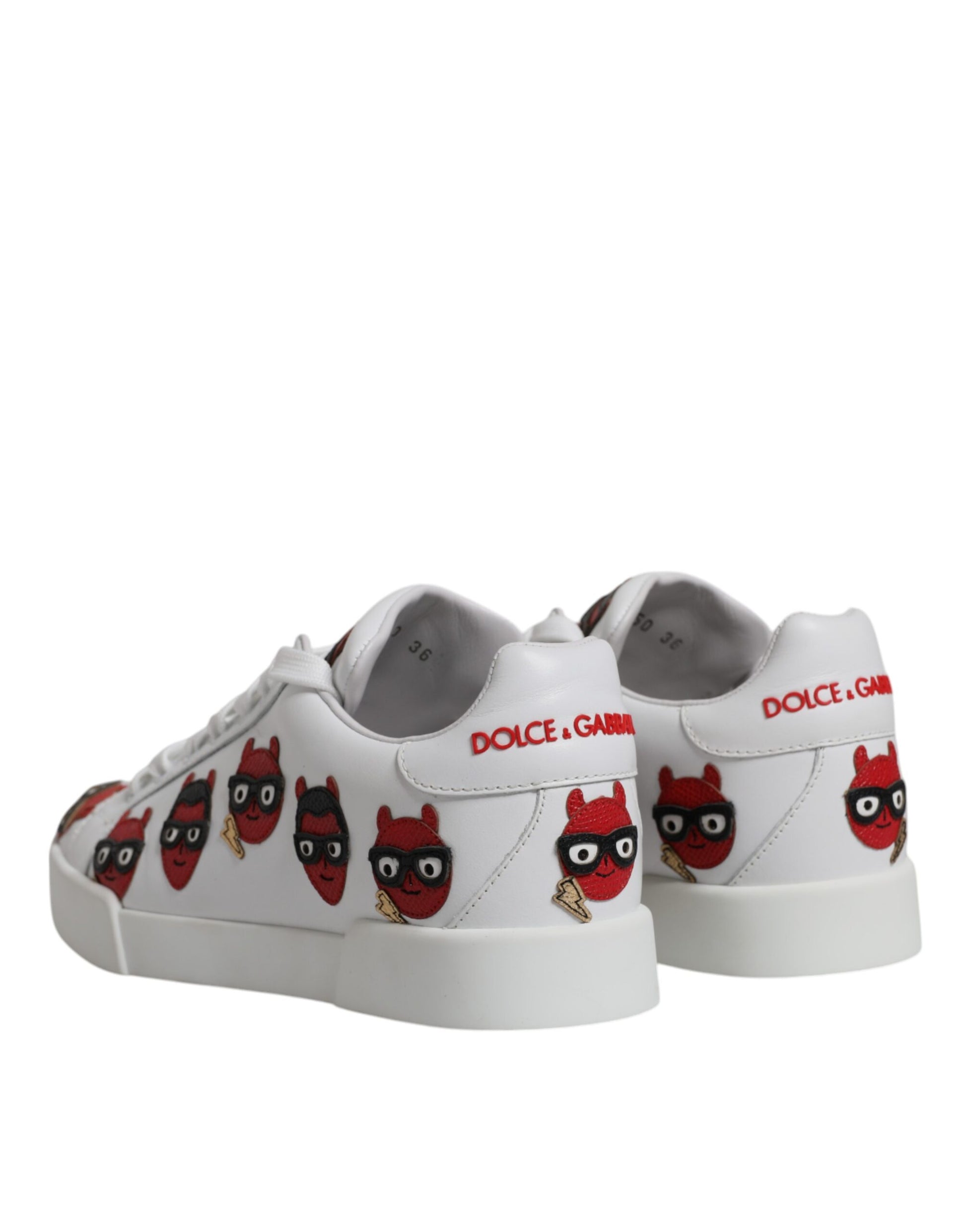 White Devil Face Portofino Sneakers Shoes