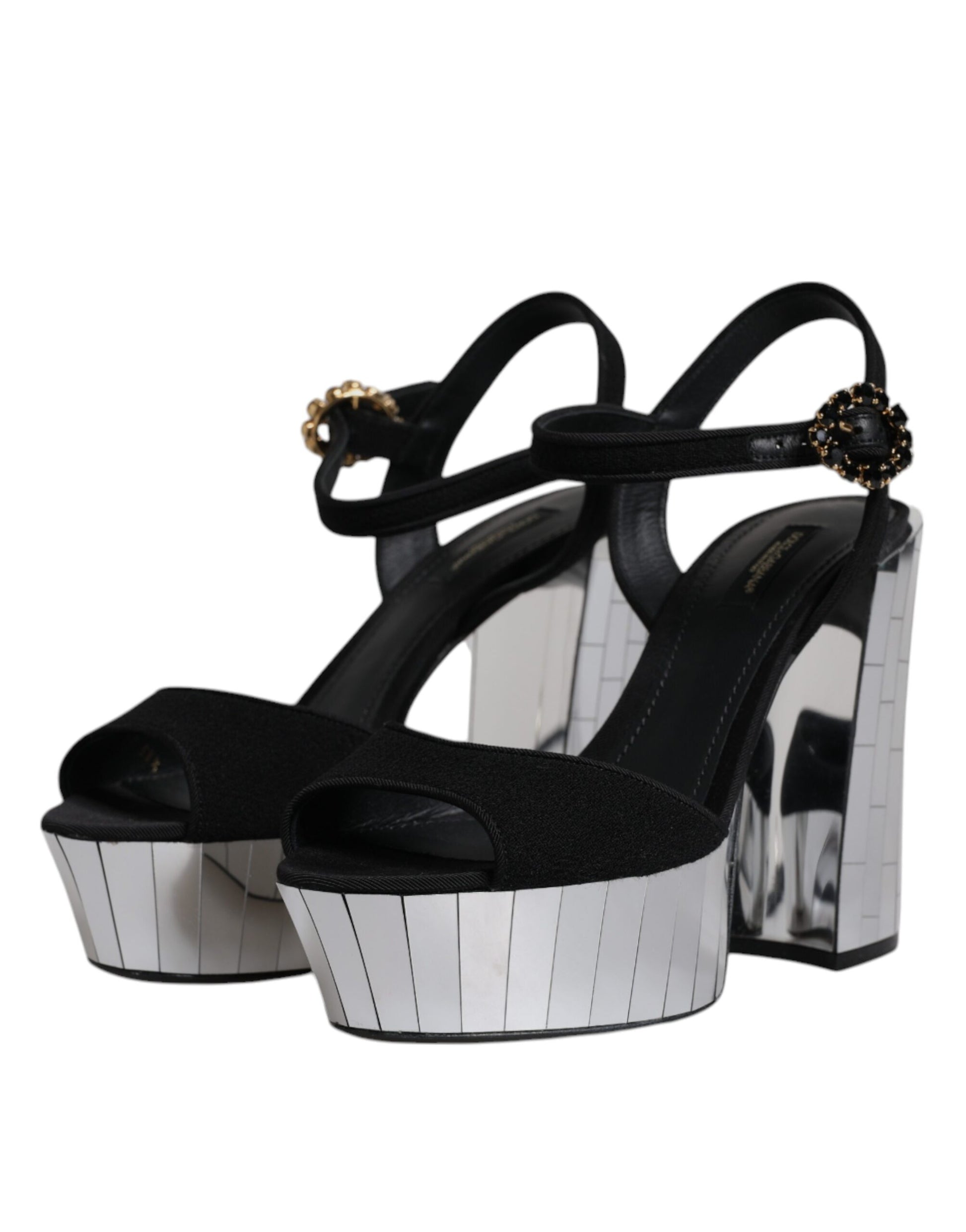 Black Mirror Heels Platform Sandals Shoes