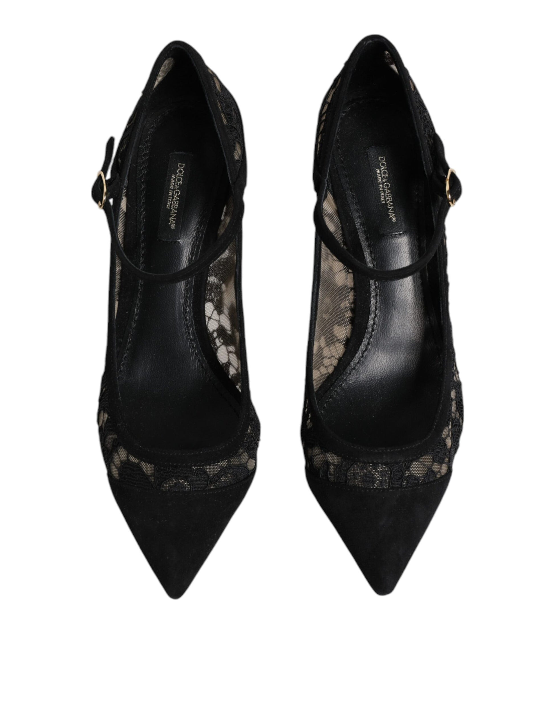 Black Mary Jane Taormina Lace Pumps Shoes