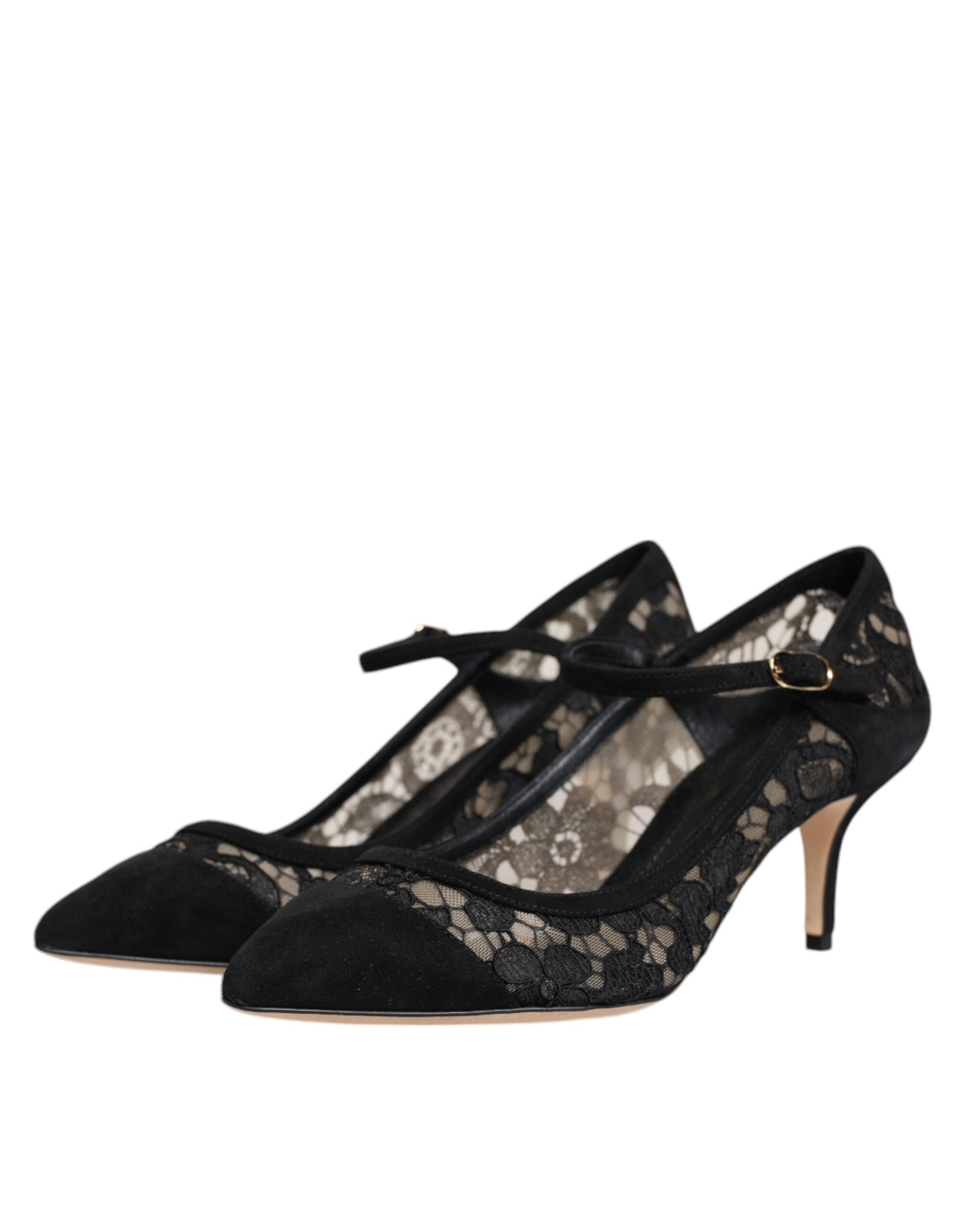 Black Mary Jane Taormina Lace Pumps Shoes